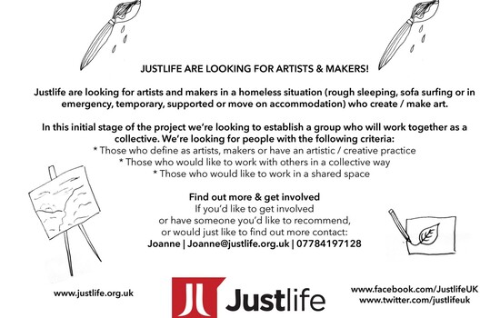 Justlife are looking for Artists and Makers in Brighton & Hove